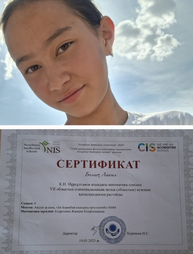 Қ.Н.Нұрсұлтанов атындағы математика пәнінен өткен VII облыстық олимпиадасы Болат Лағыл